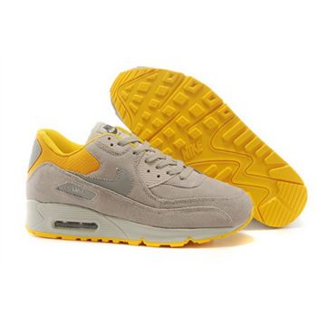 Nike Air Max 90 Womens Shoes Hot On Sale Light Gray Yellow Online Shop